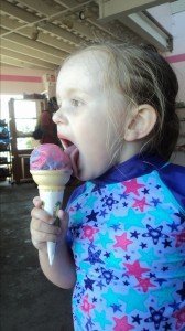 Alivia enjoying her ice cream