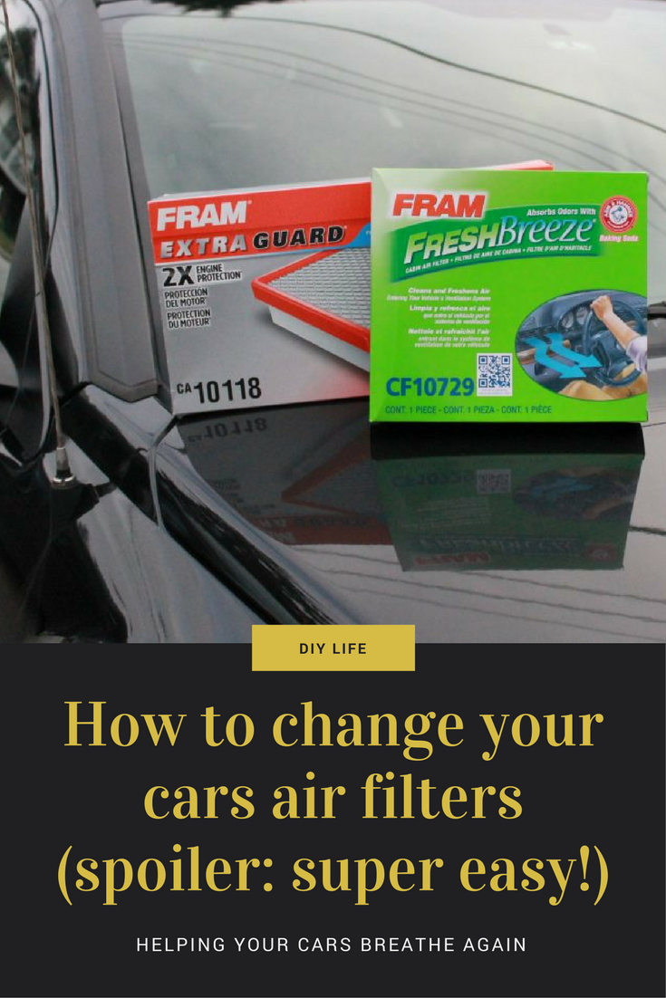 How to easily change your cars engine and cabin air filters - saving money while rocking the #DIY! #CarCare #FrugalLiving