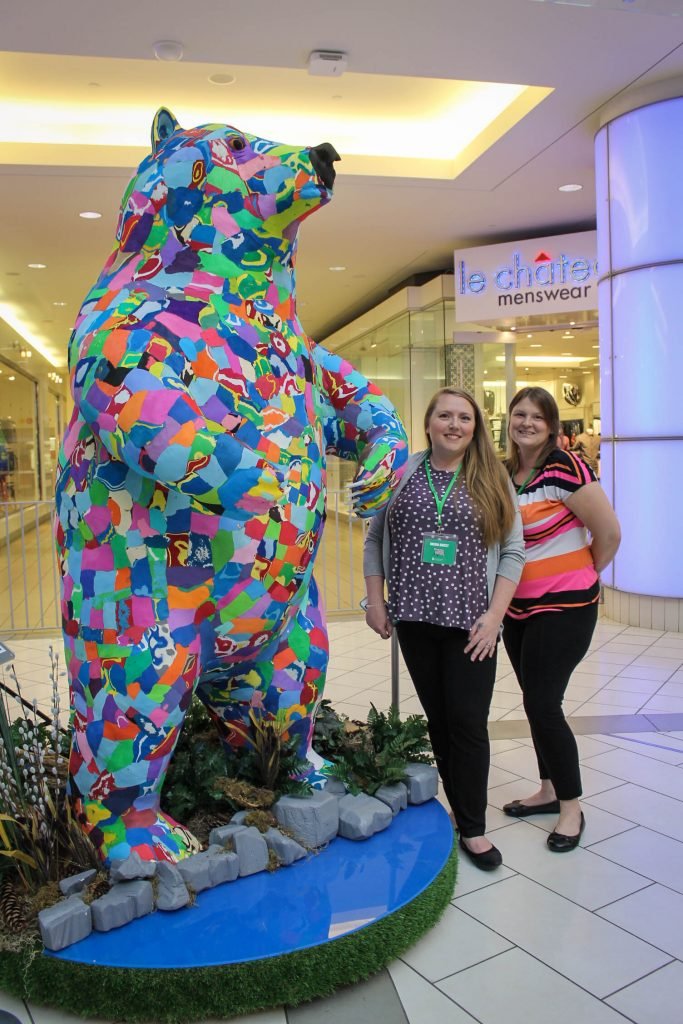 Helisa & Tara BC MOM posing with Waste To Wonder flip flop bear