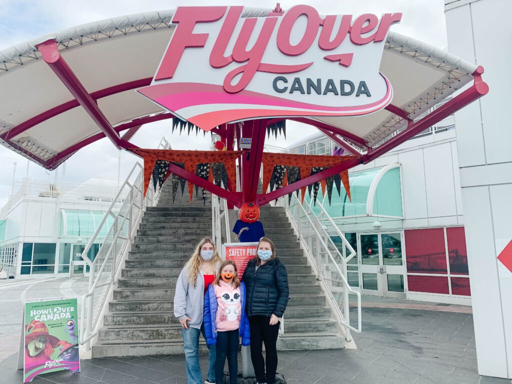 Flyover Canada Halloween Display outside of Canada Place