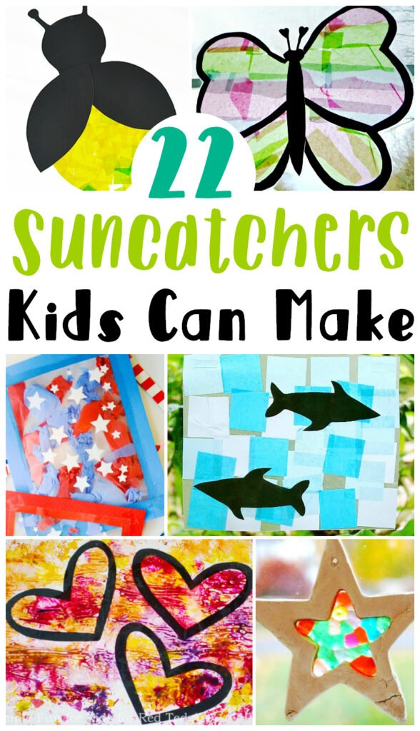 22 Easy and Fun Suncatchers Kids Can Make using items at home. 