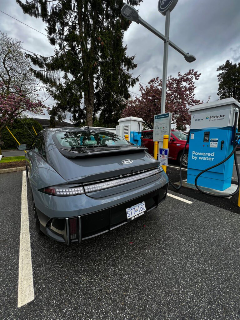 hyundai ioniq 6 parked at a fast charger in North Burnaby 